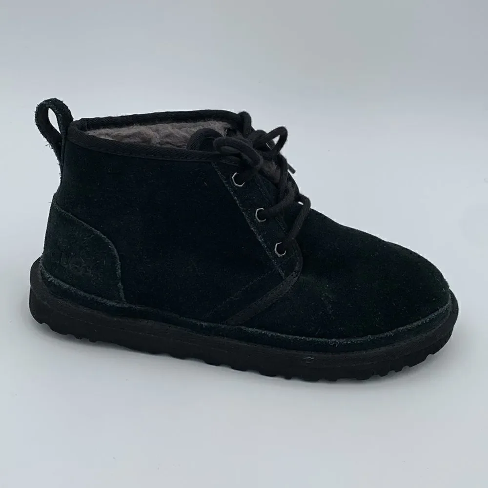 UGG Neumel black suede leather shearling wool lined ankle boots men’s size 7